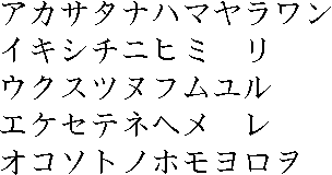 Katakana Gojuu-Onzu